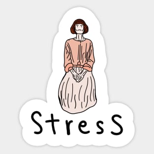 Aesthetic Stressful Girl Sticker